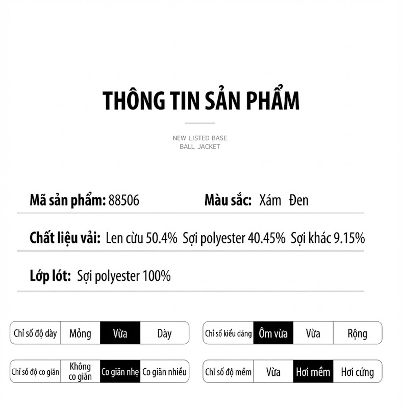 Áo Khoác Dạ Nam Lông Cừu Non Dáng Dài Vừa Ve Áo Chữ V Màu Xám, Đen chi tiết 5