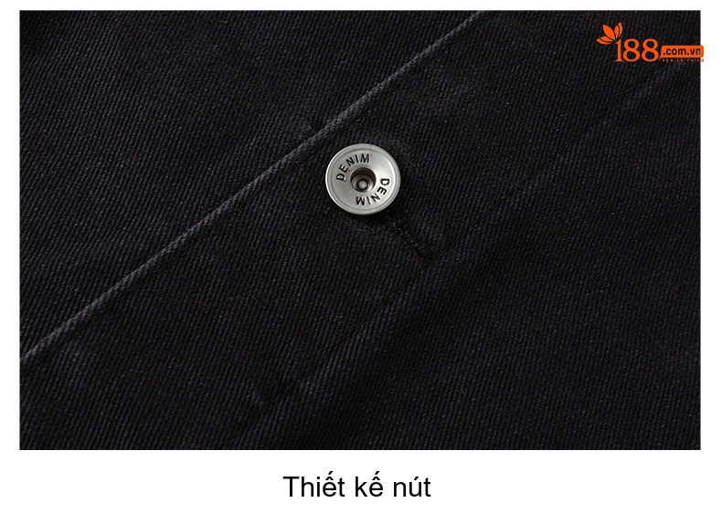 Áo Khoác Jean Nam Dài Tay Form Rộng Cổ Bẻ Màu Xanh Denim, Đen chi tiết 16