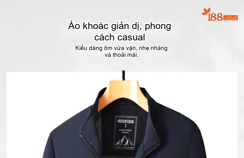 Áo Khoác Bomber Nam Chống Nhăn Không Cần Ủi Phong Cách Doanh Nhân Màu Đen, Xanh Navy chi tiết 1