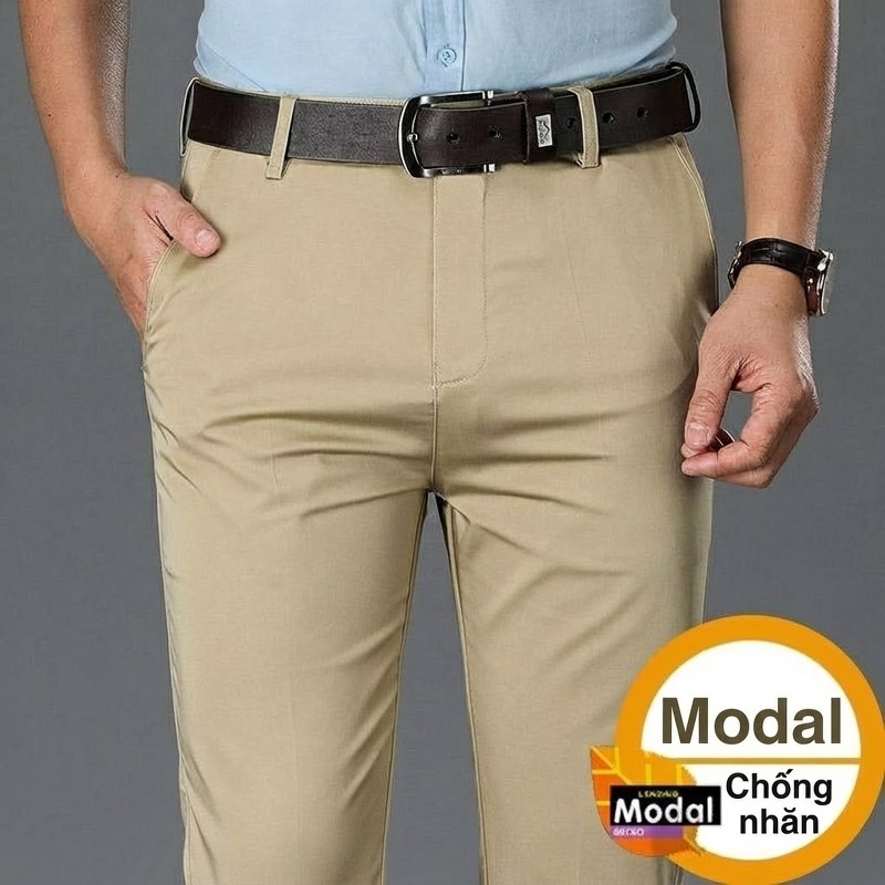 Quần Tây Nam Ống Đứng Modal Dáng Rộng Thoải Mái Phong Cách Doanh Nhân Màu Đen, Xám, Kem, Xanh Navy