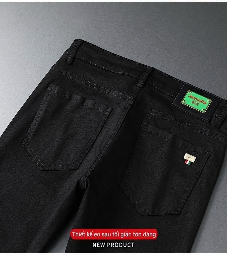 Quần Dài Nam Cotton Co Giãn Chống Thấm Nước Chống Bám Bẩn Chống Phai Màu Dáng Suông Màu Đen, Trắng chi tiết 11