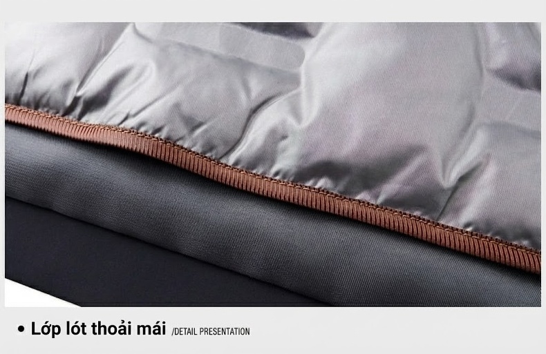 Áo Khoác Phao Nam Lông Vũ 90 Kiểu Dáng Tháo Rời Màu Đen chi tiết 30