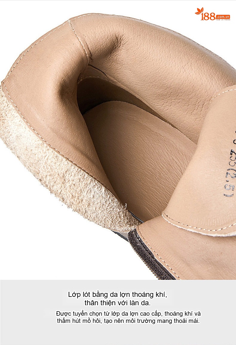 Giày Boot Martin Nam Cao Cổ Da Thật Đế Dày Chiều Cao Đế Khoảng 3cm Phong Cách Anh Quốc Màu Nâu, Đen chi tiết 14