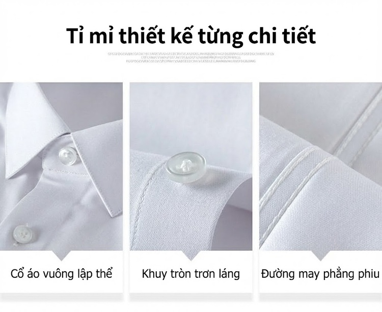 Áo Sơ Mi Dài Tay Nam Lụa Tằm Tơ Màu Trơn Ôm Dáng Công Sở chi tiết 6