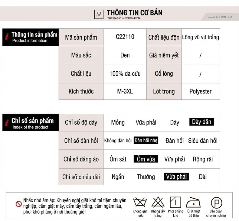 Áo Khoác Phao Nữ Dáng Dài Da Cừu Thật Màu Đen chi tiết 3