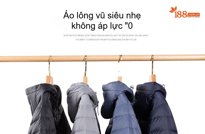 Áo Khoác Phao Nam Dáng Ôm Có Mũ Trùm Đầu Nhẹ Mỏng Thời Trang Màu Đen, Xanh Navy, Xám chi tiết 2
