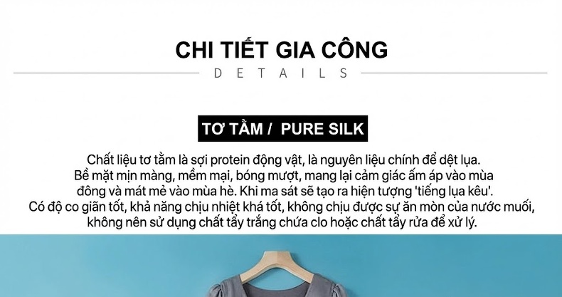 Váy Đi Biển Nữ Lụa Tằm Bohemian Thắt Eo Tôn Dáng Cổ Tròn Tay Ngắn Màu Xám chi tiết 7