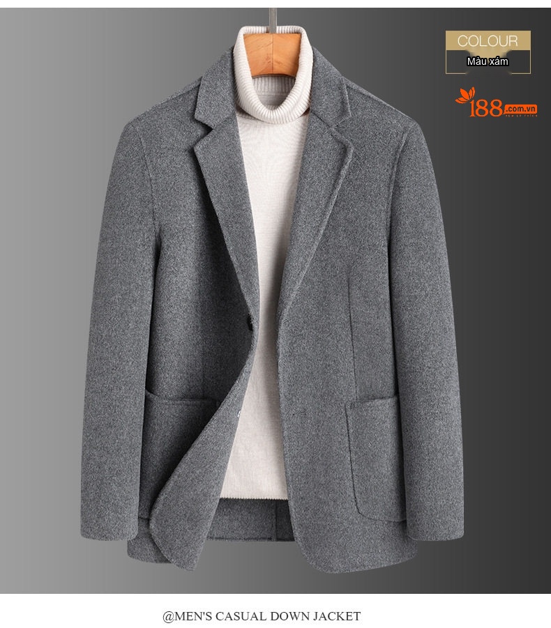 Áo Vest Nam 100% Lông Cừu Mỏng Dáng Ôm Thu Đông Màu Nâu, Xám, Đen chi tiết 18