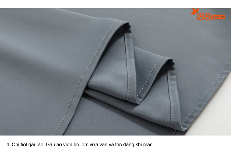 Áo Sơ Mi Nữ Tay Dài Cổ Trụ Kiểu Dáng Thanh Lịch Màu Trắng, Xám, Hồng, Xanh... chi tiết 11