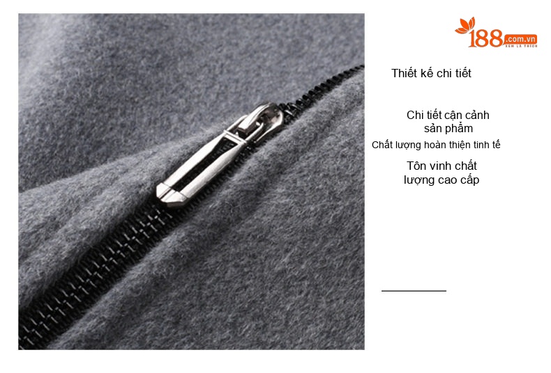 Áo Khoác Bomber Nam Cổ Trụ Chất Liệu Lông Cừu Màu Đen, Xám chi tiết 7