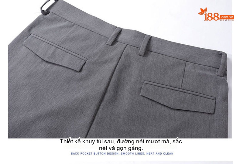 Quần Tây Nam Ống Côn Dáng Dài Mỏng Nhẹ Màu Đen, Xám, Xanh Navy chi tiết 13