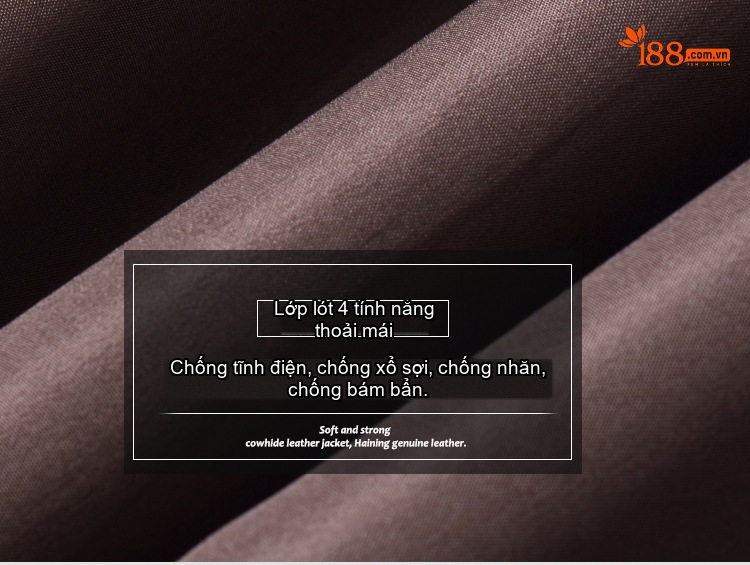 Áo Khoác Da Nam Da Bò Cổ Trụ Khóa Kéo Dáng Ôm Màu Đen, Nâu chi tiết 5