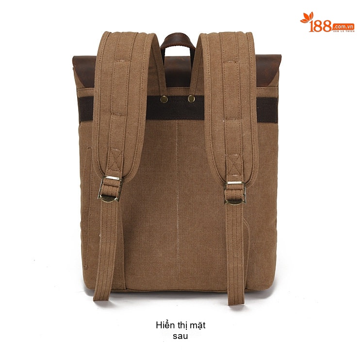 Balo Du Lịch Laptop Vải Canvas Dầu Sáp Chống Thấm Nước Cỡ Lớn Màu Nâu, Xám, Đen, Xanh... chi tiết 19