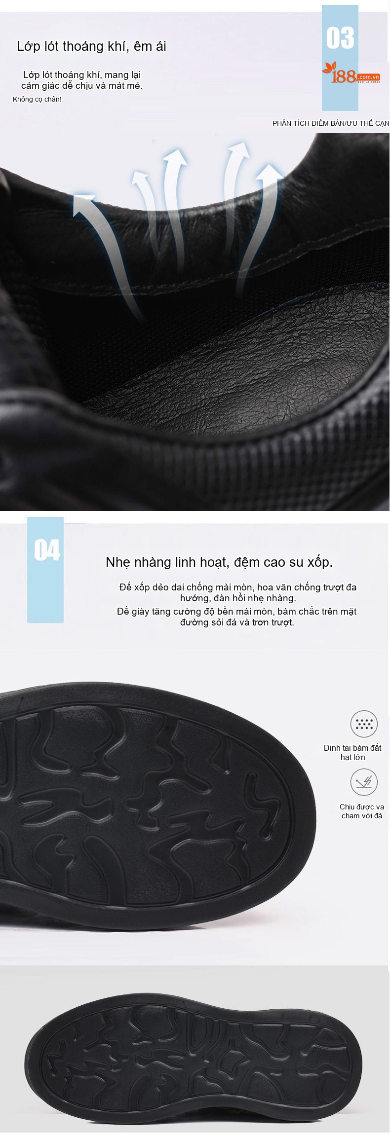 Giày Thể Thao Nam Da Thật Chiều Cao Đế Khoảng 4cm Màu Trắng, Đen chi tiết 7