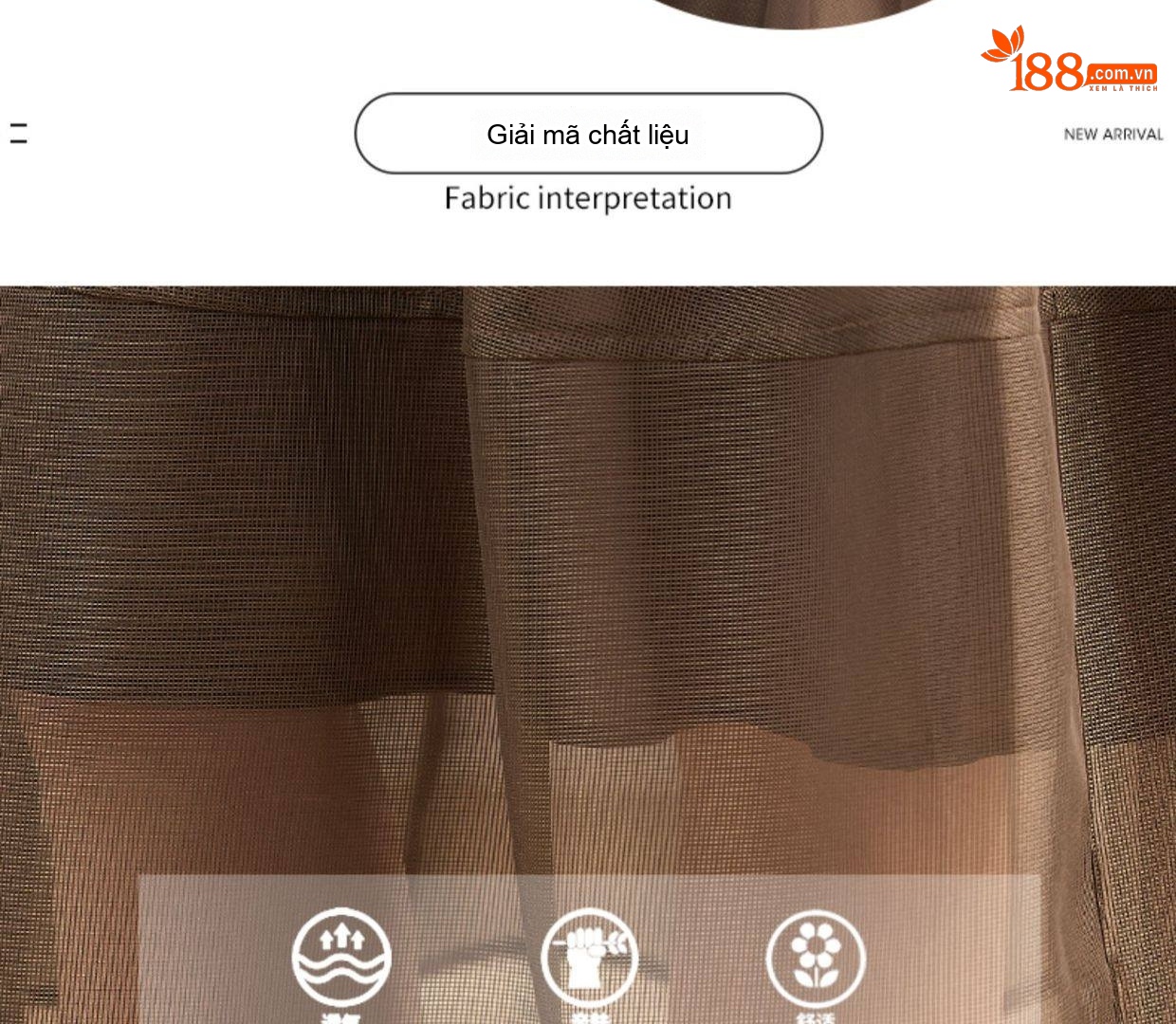 Set Bộ Áo Thun Cộc Tay Và Chân Váy Voan dáng chữ A Thanh Lịch Màu Nâu, Đen chi tiết 7