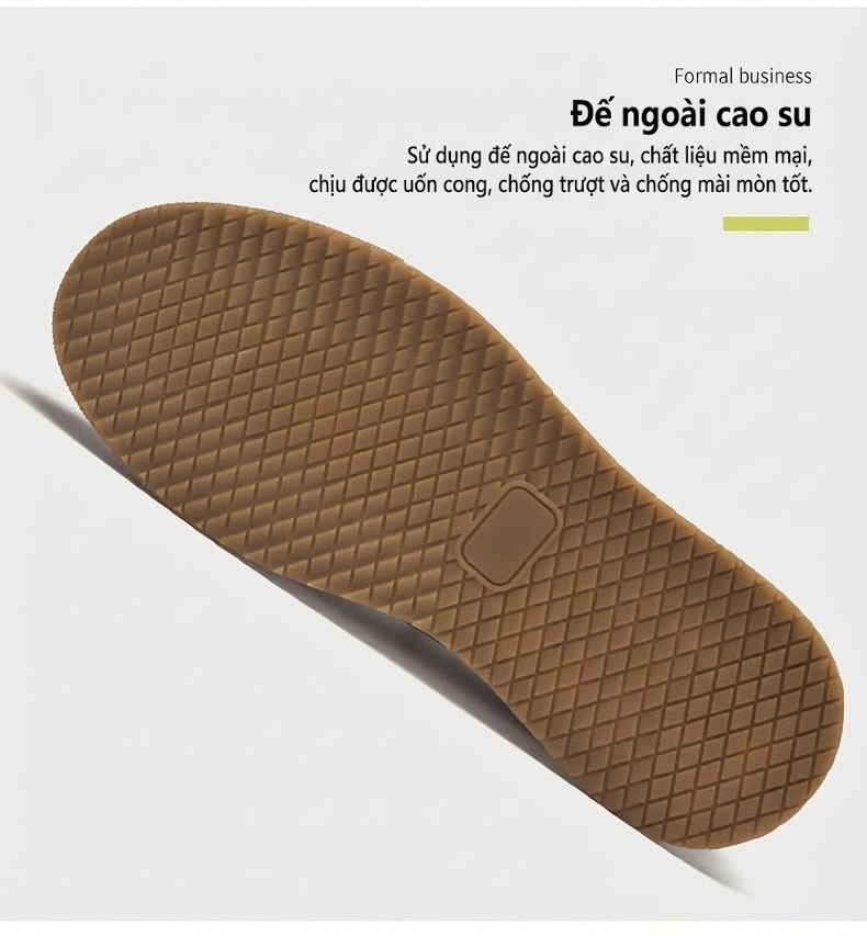 Giày Thể Thao Nam Da Thật Mặt Lộn Chiều Cao Đế Khoảng 3.5cm Màu Nâu, Be chi tiết 8