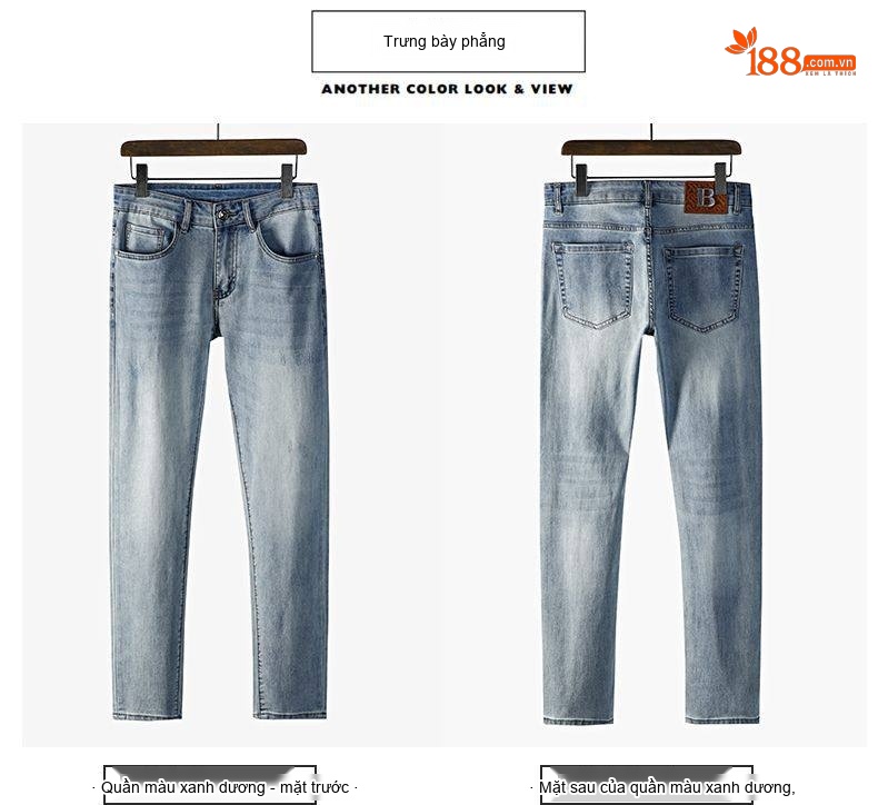 Quần Jean Dáng Suông Nam Cotton Cao Cấp Màu Đen, Xám... chi tiết 32