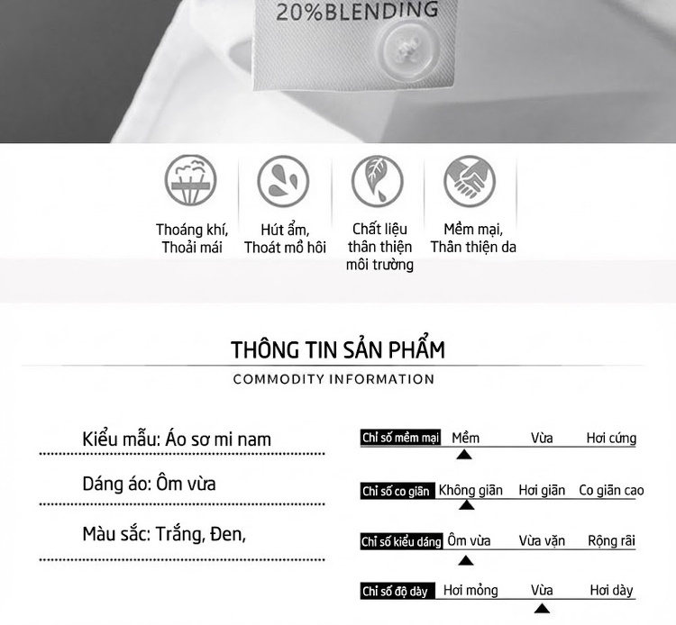 Áo Sơ Mi Dài Tay Nam Phong Cách Cá Tính Đính Dây Màu Trắng, Đen chi tiết 5