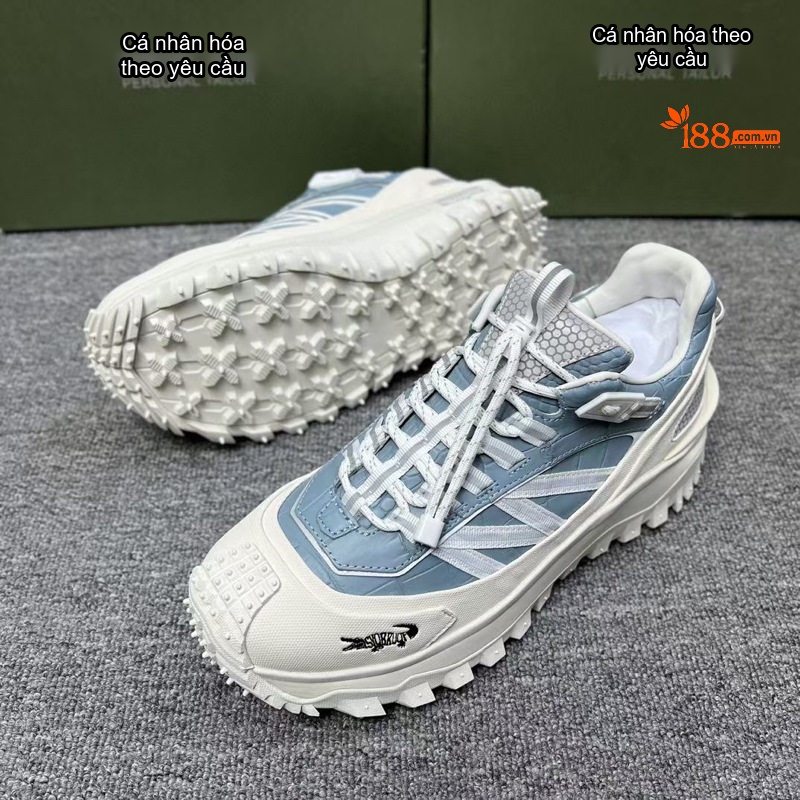 Giày Thể Thao Buộc Dây Nam Da Bụng Cá Sấu Chiều Cao Đế Khoảng 4cm Màu Trắng, Xanh Lam, Đỏ chi tiết 2