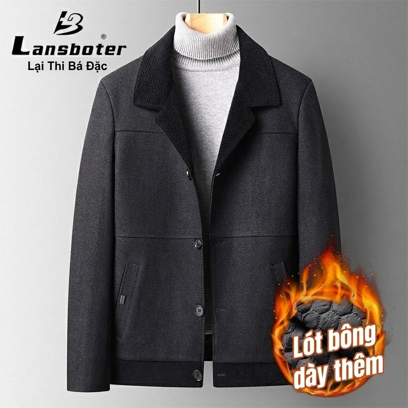 Áo Vest Nam Dệt Kim Jacquard Hai Mặt Thủ Công Màu Xám, Đen chi tiết 13
