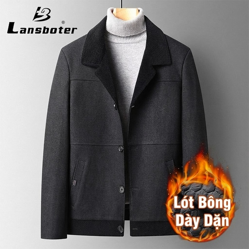 Áo Vest Nam Kẻ Sọc Thu Đông Tôn Dáng Hai Mặt Chất Liệu Len Màu Xám, Xanh Navy chi tiết 13