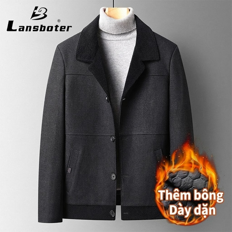 Áo Vest Nam Dáng Ôm Cổ Điển Một Nút Màu Đen chi tiết 13