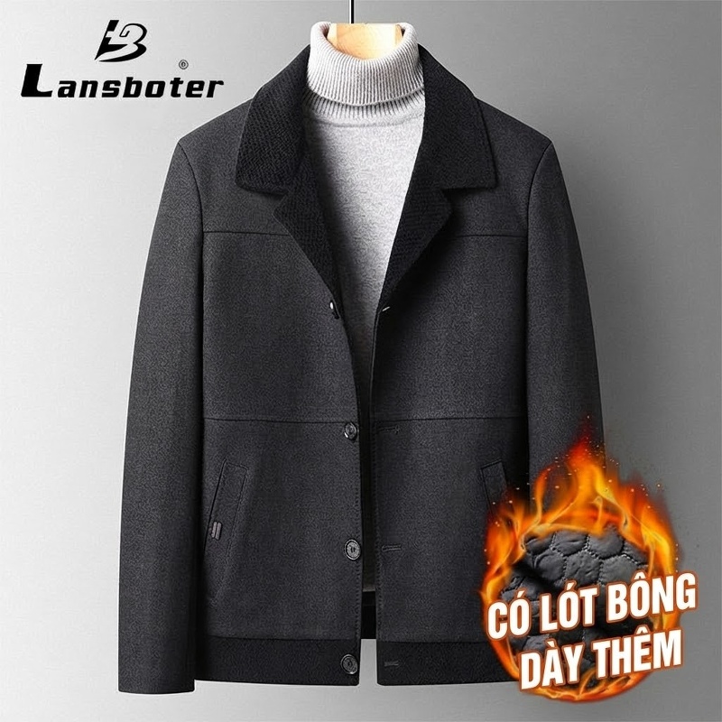 Áo Vest Nam Hai Mặt Dáng Ôm Thu Đông Chất Liệu Lông Cừu Màu Xám, Kẻ Caro chi tiết 13