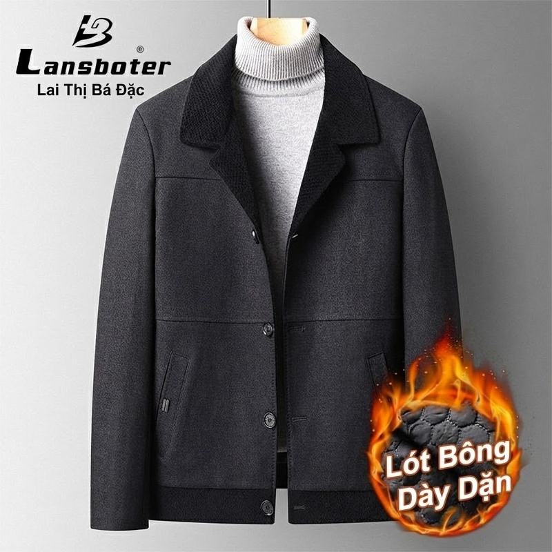 Áo Vest Nam Lông Cừu Kẻ Ô Kiểu Âu Thu Đông Màu Nâu, Xám chi tiết 13
