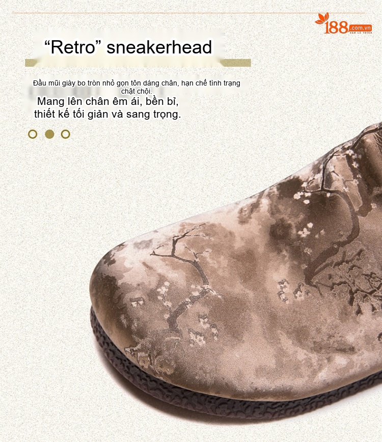 Boot Nữ Cổ Ngắn Vải Lụa Họa Tiết Vintage Chiều Cao Đế Khoảng 1cm Màu Nâu, Đen chi tiết 5