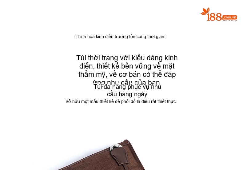 Túi Xách Nữ Hai Tầng Da Mờ Đeo Vai, Đeo Chéo Phong Cách Thời Trang Màu Nâu Mocha chi tiết 8