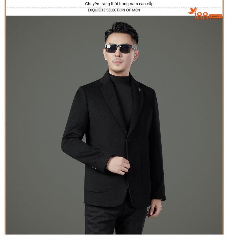 Áo Khoác Blazer Nam Hai Mặt Lông Cừu Áo Phao Lót Lông Vũ Có Thể Tháo Rời Màu Đen, Nâu, Xám chi tiết 32