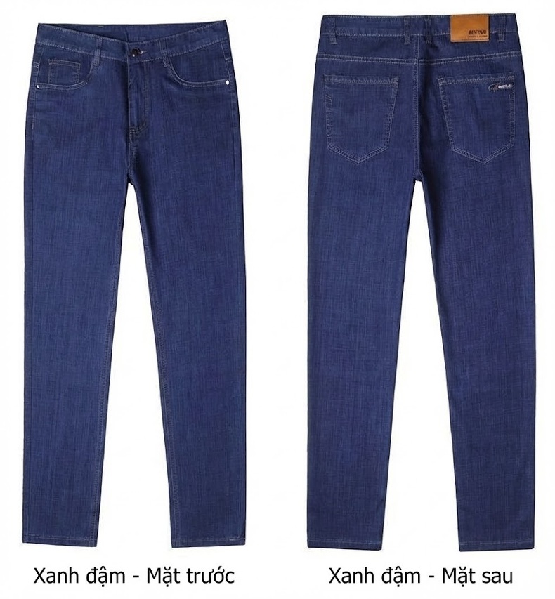 Quần Jean Dài Nam Ống Đứng Co Giãn Vừa Vặn Màu Xanh Navy chi tiết 22