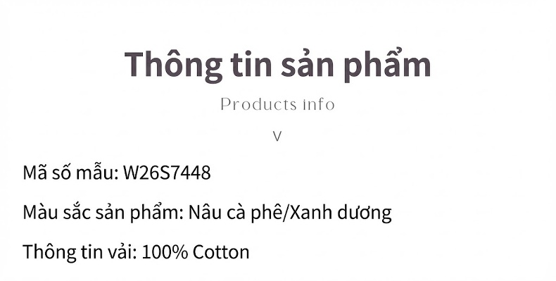 Áo Thun Nữ Tay Ngắn Cổ Tròn Cotton Dáng Rộng Màu Xanh Dương, Nâu chi tiết 5