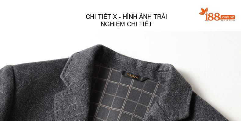 Áo Vest Nam Len Lông Cừu Màu Xám chi tiết 12