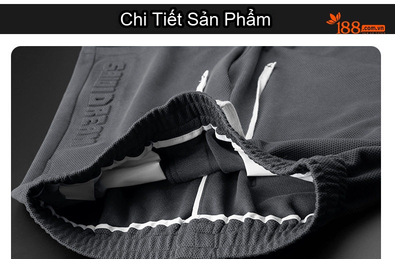 Quần Short Nam Cotton Dáng Rộng Lưng Thun Co Giãn Màu Đen, Trắng, Xám, Xanh Olive chi tiết 25