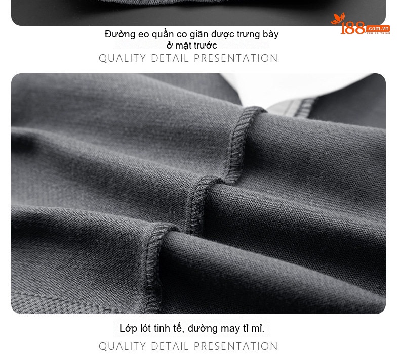 Quần Short Nam Cotton Dáng Rộng Lưng Thun Co Giãn Màu Đen, Trắng, Xám, Xanh Olive chi tiết 26