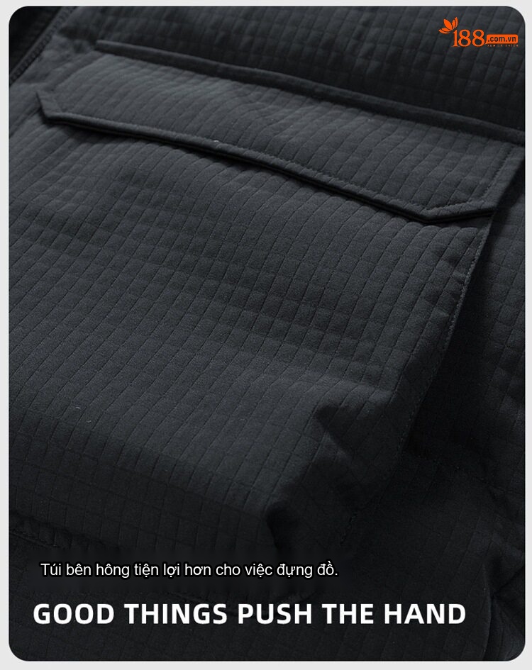 Áo Khoác Cotton Nam Có Mũ Trùm Đầu Dáng Rộng Lót Lông Dày Dặn Kiểu Caro Màu Trắng, Đen chi tiết 16
