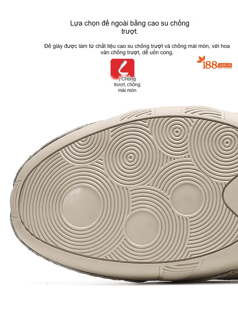 Giày Lười Nam Da Mờ Thoáng Khí Chiều Cao Đế Khoảng 2cm Màu Be, Xám chi tiết 7