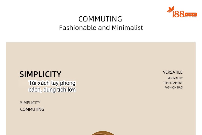 Túi Xách Tay Nữ Da Bóng Cao Cấp Túi Đeo Chéo Túi Đeo Vai Đa Năng Màu Be, Nâu chi tiết 1