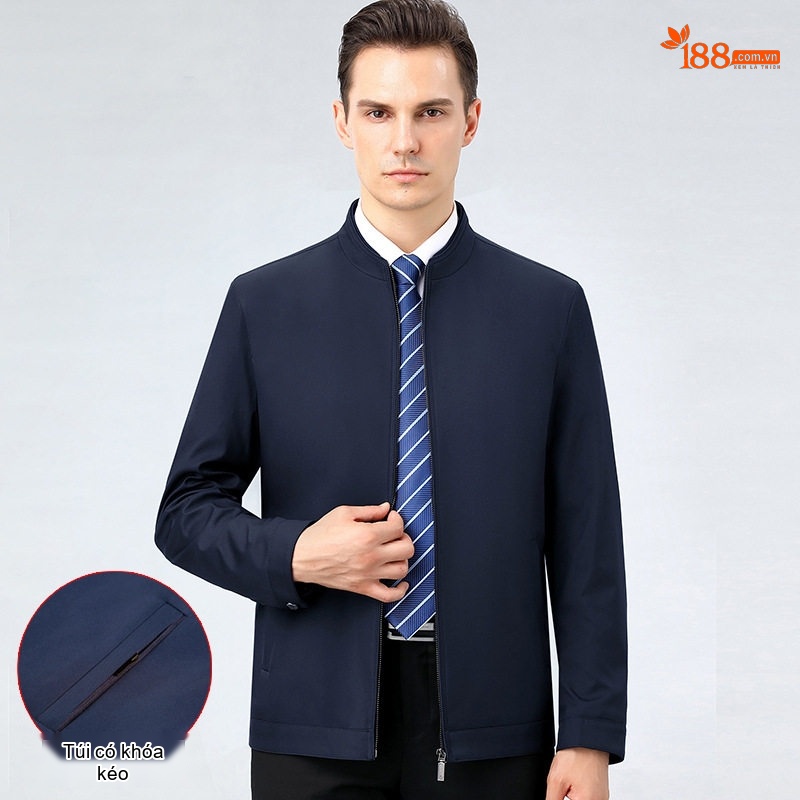 Áo Khoác Bomber Nam Lụa Tằm Tơ Dáng Ôm Chống Nhăn Màu Đen, Xám, Xanh Navy, Đỏ...