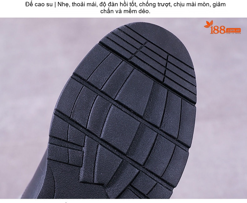 Boot Nữ Da Bóng Lót Lông Cừu Giữ Ấm Mùa Đông Chiều Cao Đế Khoảng 4cm Màu Đen chi tiết 9