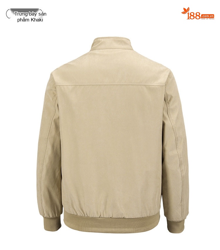 Áo Khoác Bomber Nam Cổ Trụ Dáng Rộng Màu Xám, Vàng Be, Đen chi tiết 10
