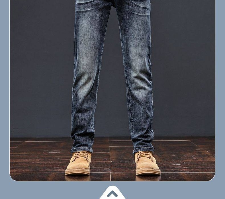 Quần Jean Nam Ống Đứng Cotton Co Giãn Nhẹ Phong Cách Casual Màu Xám Đen chi tiết 22