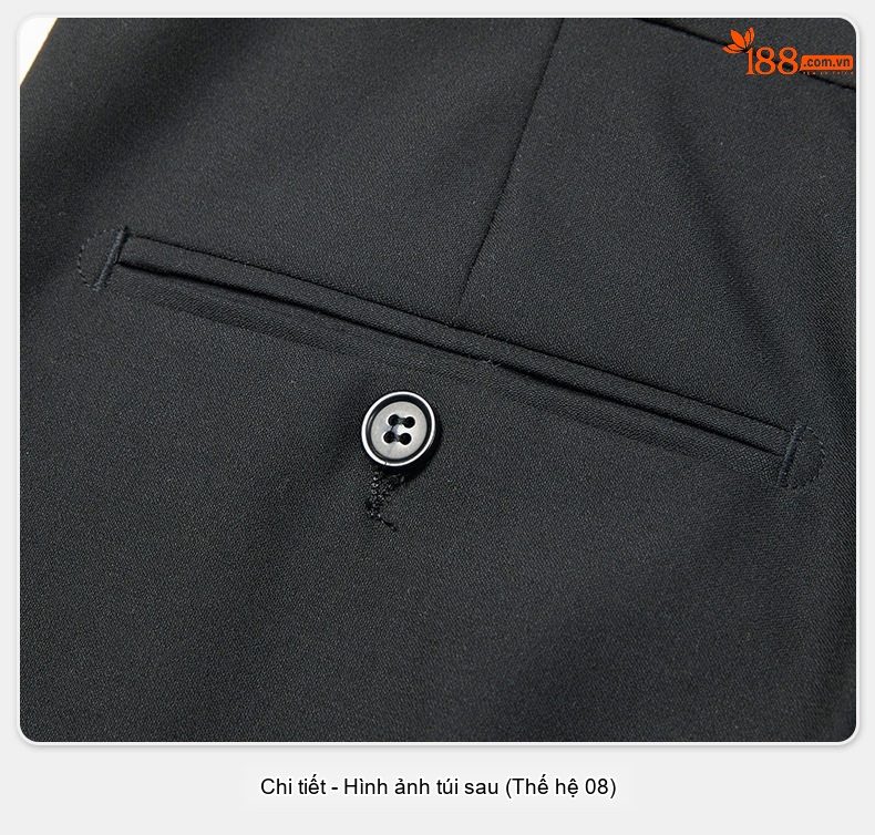 Bộ Vest Nam Áo Blazer Xẻ Tà Hai Bên Màu Đen chi tiết 25