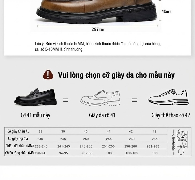 Giày Lười Nam Da Thật Phong Cách Anh Chiều Cao Đế Khoảng 3cm Màu Nâu, Đen chi tiết 7