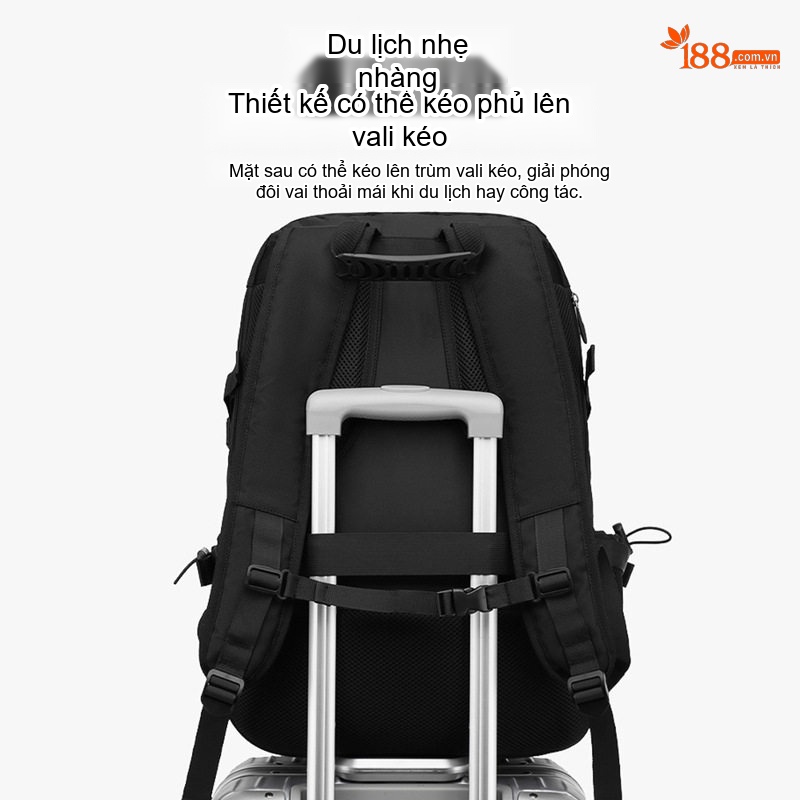 Balo Du Lịch Nam Thể Thao Ngoài Trời Đa Năng Chống Thấm Nước Sức Chứa Lớn Màu Đen chi tiết 14