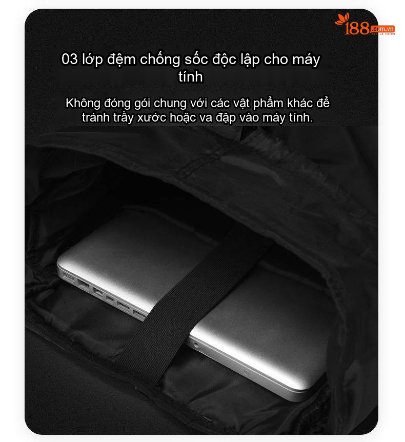 Balo Nam Đeo Lưng Vải Dù Chống Nước Chống Sốc Laptop Đi Học Du Lịch Leo Núi Màu Đen chi tiết 14