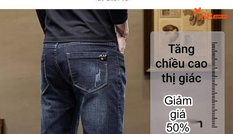 Quần Jean Nam Vải Cao Cấp Co Giãn Dáng Suông Basic Màu Xanh Đậm, Xanh Nhạt, Đen chi tiết 26