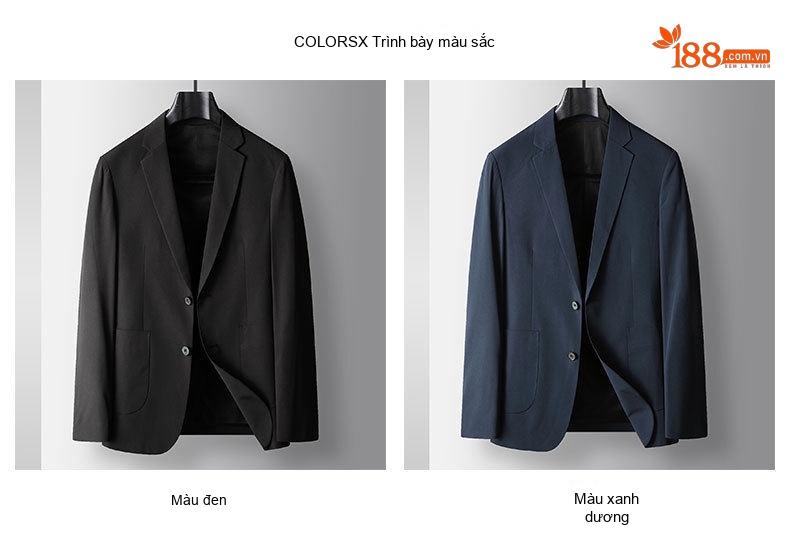 Áo Vest Nam Áo Khoác Blazer Nam Dáng Ôm Vừa Vặn Màu Đen, Xanh Navy chi tiết 4