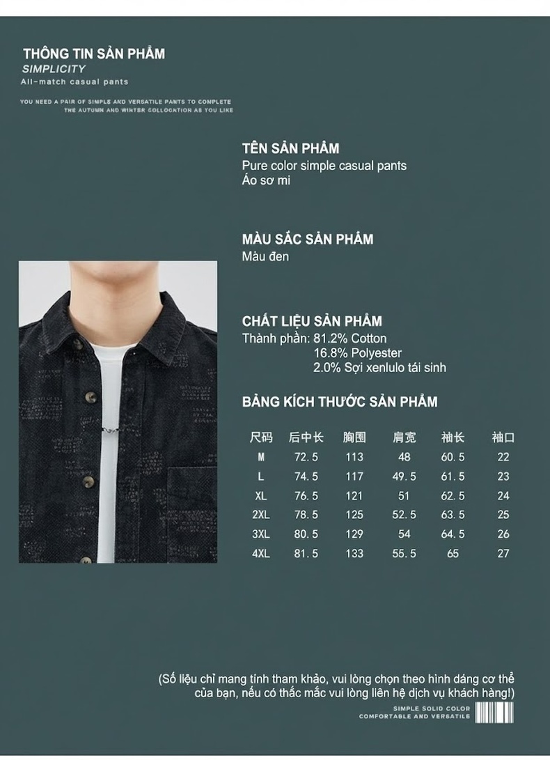 Áo Sơ Mi Tay Dài Nam Phong Cách Retro Mỹ Form Rộng In Họa Tiết Màu Đen chi tiết 2